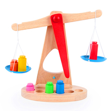 Candice guo! hot sale Montessori educational wooden toy scale funny toy balance game baby early development birthday gift 1pc 2024 - buy cheap