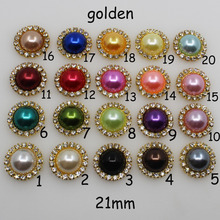 10 unidades de diamantes de imitación de colores para boda, 21mm, botón de perlas, accesorio de joyería, Centro de flores para el pelo, álbum de recortes 2024 - compra barato
