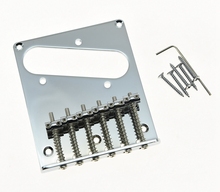 for Tele Style Single Coil Guitar Bridge with 6 Barrel Saddles for Telecaster Chrome 2024 - buy cheap