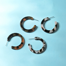 Simple Acrylic Leopard C-shaped Geometric Small Earrings for Women Tortoiseshell Hoop Earrings Bohemian Vintage Jewelry Gifts 2024 - buy cheap