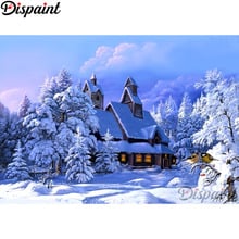 Dispaint Completo Quadrado/Rodada Broca 5D DIY Pintura Diamante "Casa de neve" Bordado Ponto Cruz 3D Decoração Da Sua Casa a11061 2024 - compre barato