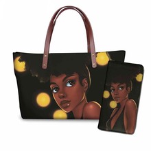 NOISYDESIGNS-Bolso de mano y cartera para mujer, conjunto de 2 unidades con estampado de arte africano, Bolsa de viaje para mujer 2024 - compra barato