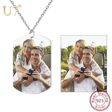 U7 Customized Photo Women Necklace 925 Sterling Silver Personalized Name Phone Number Pendant Dog ID Tags for Lovers Gift SC270 2024 - buy cheap