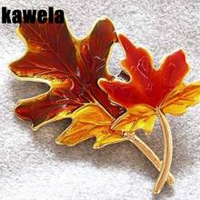 New Sweet Girl Enamel Maple Leaf Brooch Pin For Women 2024 - buy cheap