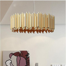 Nordic postmodern simple creative aluminum bar chandelier American bedroom restaurant living room villa aluminum tube project 2024 - buy cheap