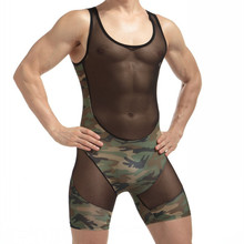 Men's integrated breathable mesh vest sexy men's gymnastics fitness movement piece undershirt sexy underwear suit Shapers 2024 - купить недорого