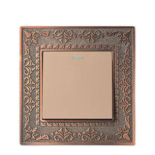 Wall Switch 1 Gang 2 Way, 86 Antique Copper Carved Zinc Alloy Switch Panel, 10A AC110-250V 2024 - buy cheap