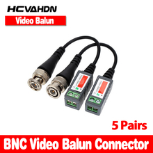 HCVAHDN 10 uds/5 pares Cámara del CCTV pasivo BNC balun de vídeo a UTP conector de transceptor 2000ft distancia Cable trenzado 2024 - compra barato