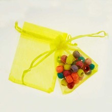 17*23cm 100pcs Yellow Gift Bags For Jewelry/wedding/christmas/birthday Yarn Bag With Handles Packaging Organza Bags 2024 - buy cheap