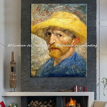 Vincent van Gogh-autorretratos pintados a mano, pintura al óleo sobre lienzo, arte de pared, imagen para decoración del hogar, sala de estar 2024 - compra barato