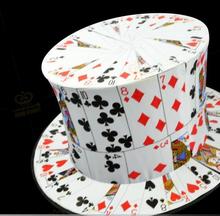 Cartão de leque para o topo do chapéu, truques de mágica, adereços de mágica de palco, comédia, brinquedos de mágica, acessórios, ilusão, chapéus de mágico 2024 - compre barato