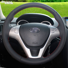 Funda de volante de coche de cuero negro cosida a mano de BANNIS para Hyundai Rohens Coupe 2009 Rohens Coupe 2024 - compra barato