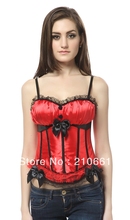 Sexy red Overbust Corset Bustier top with thong 8899R 2024 - buy cheap