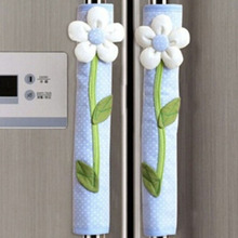 2 pçs flor pastoral polka dot porta/geladeira lidar com capa geladeira porta lidar com luvas decoração para casa acessórios de cozinha 2024 - compre barato