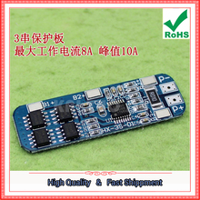 3 string 12V 18650 lithium battery protection board 11.1V 12.6V anti-overcharge 10A overcurrent protection module 2024 - buy cheap