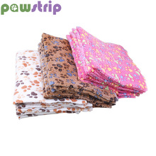 pawstrip Small Dog Blanket Paw Print Dog Mats Soft Puppy Bed Warm Coral Fleece Pet Dog Beds For Small Dogs cama para cachorro 2024 - buy cheap