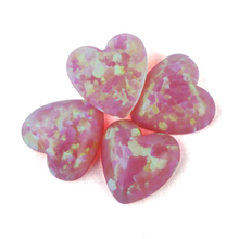 Free Shipping 50pcs/lot 4*4mm OP08 Pink Heart Cabochon Synthetic Fire Opal Stone for DIY Jewelry 2024 - buy cheap