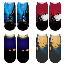 New 3D Printed Halloween Night Socks Summer Women Witch Surprise Midnight Short Ankle Socks Chaussette Femme Calcetines Mujer 2024 - buy cheap