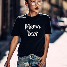 Женская хлопковая футболка с надписью «Мама Медведь» 2024 - купить недорого