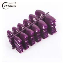 600pcs/pack French Nail Tips Full Cover Purple Acrylic Nail Tips Short False Nail Art Tips for UV Gel Polish Nail Care Tools 2024 - buy cheap