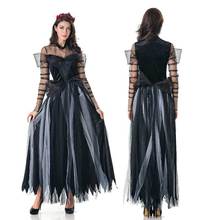 Alta qualidade assustador traje fantasma noiva traje de halloween sexy rendas mulheres vestido macio vampiro bruxa cosplay carnaval traje 2024 - compre barato