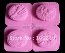 1 pcs Quatro-Peixes e Aves (C1112) Silicone Handmade Soap/Bolo Mold Mold Artesanato DIY 2024 - compre barato