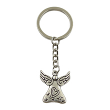 New Hot Men Key Ring Metal Key Chain Keychain Gift Jewelry Silver Color Pray Angel Heart Star Pendant Great Promotion 2024 - buy cheap