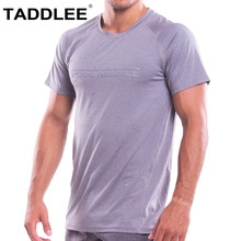 Бренд Taddlee мужские футболки мышцы фитнес бодибилдинг одежда для тренировок спортивный тренажерный зал топ футболки с коротким рукавом мягкие высокие стрейч 2024 - купить недорого