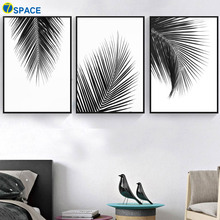 Tropical Plants Palm Leaves Wall Art Canvas Painting Nordic Posters And Prints Black White Wall Pictures For Living Room Decor 2024 - buy cheap