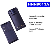 7.4V 2000mAh LI-ION Radio Battery HNN9013A For Motorola Walkie Talkie GP320/340/328/360/380 PTX760/960 PRO-5150 Two Way Radio 2024 - buy cheap