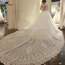 Long Train Long Sleeve Pricess Lace Beading Formal Luxury Wedding Dresses Wedding Gown 2022 New Vestidos De Novia WS06 2024 - buy cheap