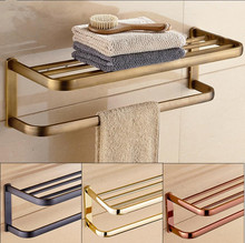 High Quality 60 CM Gold/Antique bronze Fixed Bath Towel Holder Wall Mounted Towel Rack Brass Towel Shelf Bathroom Accessories 2024 - buy cheap