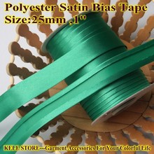 Free shipping---Polyester Satin Bias Tape ,bias binding size: 25mm 1" DIY making,handmade folding tape sewing material col Green 2024 - buy cheap