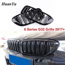 Novo g32 2-slat abs grade de rim preto para bmw série 6 gt gran turismo corrida grades 2017 2018 2019 620i 630i 640i 2024 - compre barato