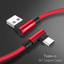 Кабель USB Type-C Micro USB 90 градусов для быстрой зарядки, кабель usb c L Type-c 3,1, шнур для передачи данных, зарядное устройство usb-c для Samsung S8 S9 Note 8 Xiaomi 2024 - купить недорого