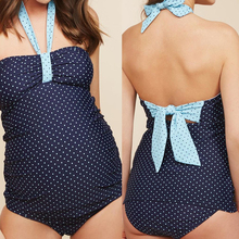 5XL плюс размер купальники для беременных женщин сексуальный купальник из двух частей Одежда для беременных Синий Холтер пляжные купальные костюмы 2020 2024 - купить недорого