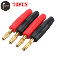 10PCS 3mm Plug Gold Plated Musical Speaker Cable Wire Pin Banana Plug Connector Red&Black Lantern-type Welding Plug 2024 - buy cheap