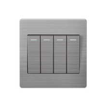 Interruptor de pared de 2 vías de 1/2/3/4 entradas, botón pulsador de 10A, Panel de luz cepillado de acero inoxidable, Interruptor de pared de encendido/apagado 2024 - compra barato