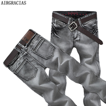 AIRGRACIAS Mens Jeans Classic Retro Nostalgia Straight Denim Jeans Men Plus Size 28-38 Men Long Pants Trousers Brand Biker Jean 2024 - купить недорого