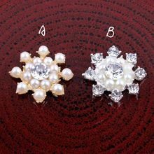 50 unids/lote, 21mm botones de diamantes de imitación de perlas para accesorios de ropa de pelo diadema DIY 2024 - compra barato