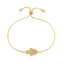 Reduzy pulseira mão hamsa de mau olhado, pulseira dourada/prateada para mulheres, braceletes com cristal da amizade 2024 - compre barato