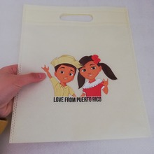 1000pcs/lot 30Hx25cm Reusable Cut-out Non Woven Tote Shopping Bags Custom Printing Your Full logo Bag for Gift Wedding and Party 2024 - buy cheap