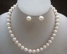 *****8MM White Akoya Shell Pearl Necklace + Earring Set AAA 17" m01 2024 - buy cheap