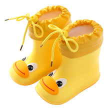 Детские резиновые сапоги для дождя; детская водонепроницаемая обувь; ботинки для девочек из хлопка; детская обувь; бархатные теплые непромокаемые сапоги для мальчиков; детские сапоги 2024 - купить недорого