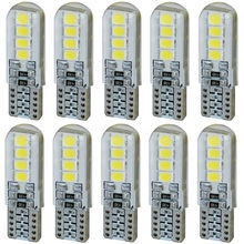 10pcs T10 W5W Silicone Case 8 SMD 3030 LED Car Parking Light Silica Gel LED Wedge Interior Dome Lamp Auto Turn Side Bulbs 2024 - buy cheap