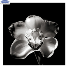 Pintura de diamante 5D DIY, cuadro de flores blancas y negras nórdico, mosaico bordado de diamantes de imitación, decoración 2024 - compra barato