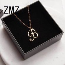 ZMZ 10pcs/lot 2019 Europe/US fashion English letter pendant lovely letter B text necklace gift for mom/girlfriend party jewelry 2024 - buy cheap