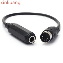 Кабель MIDI, 5-контактный кабель со штекером Din на гнездо 6,35 мм, удлинитель для стереозвука TRS, профессиональный премиум-аудиоадаптер 2024 - купить недорого