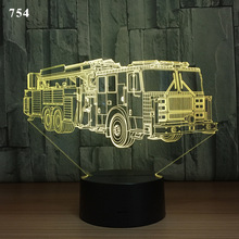 Truck 3d Lights Seven Color Remote-control Touch Led  Table Lamps For Living Room  Desk Lamp Creative Product Gifts Night Light 2024 - buy cheap