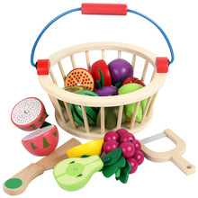 Juego de frutas y verduras magnéticas de madera para niños, juego de simulación de frutas, cesta redonda, 12/14 unidades 2024 - compra barato